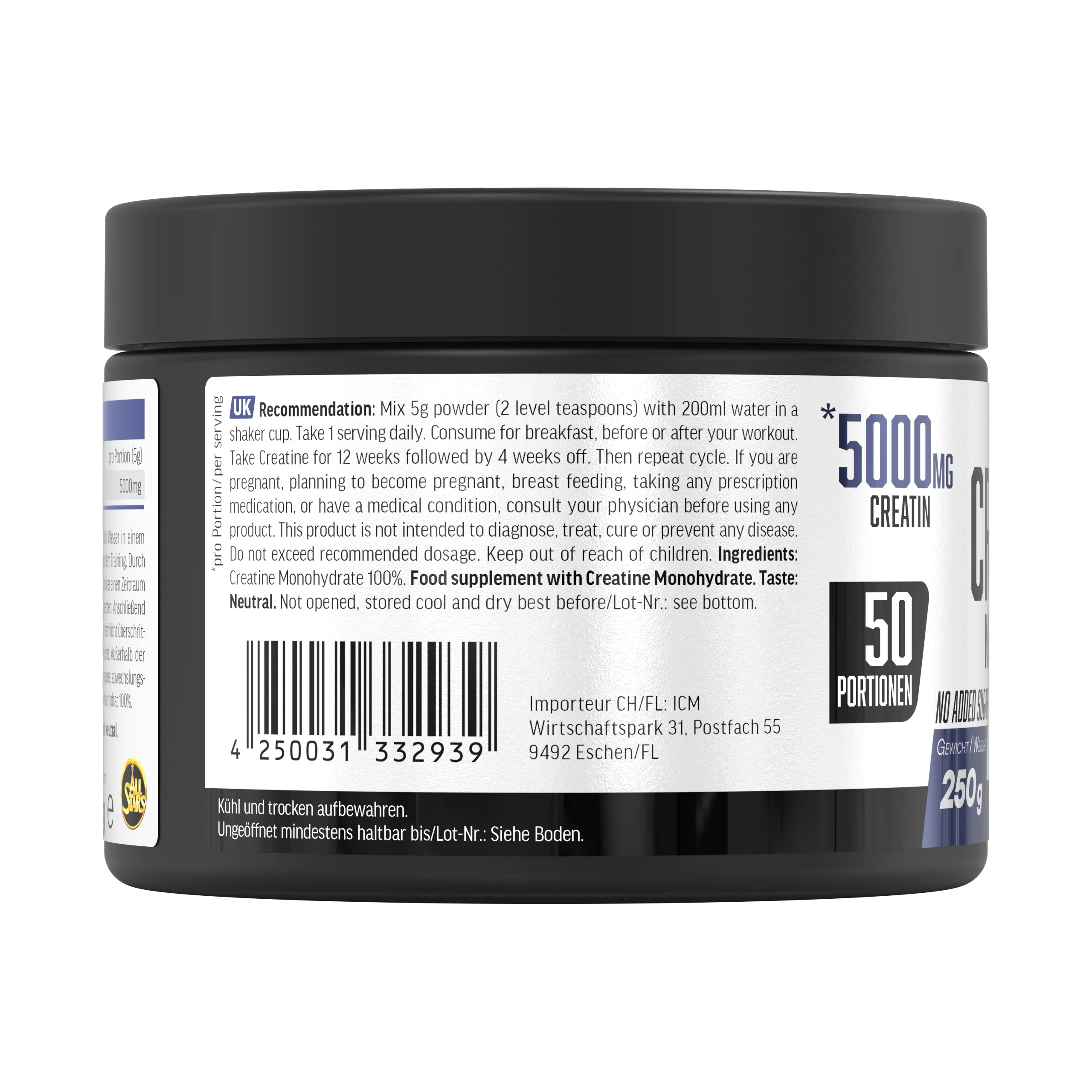 Creatin Monohydrat - 250g Dose - Image 3