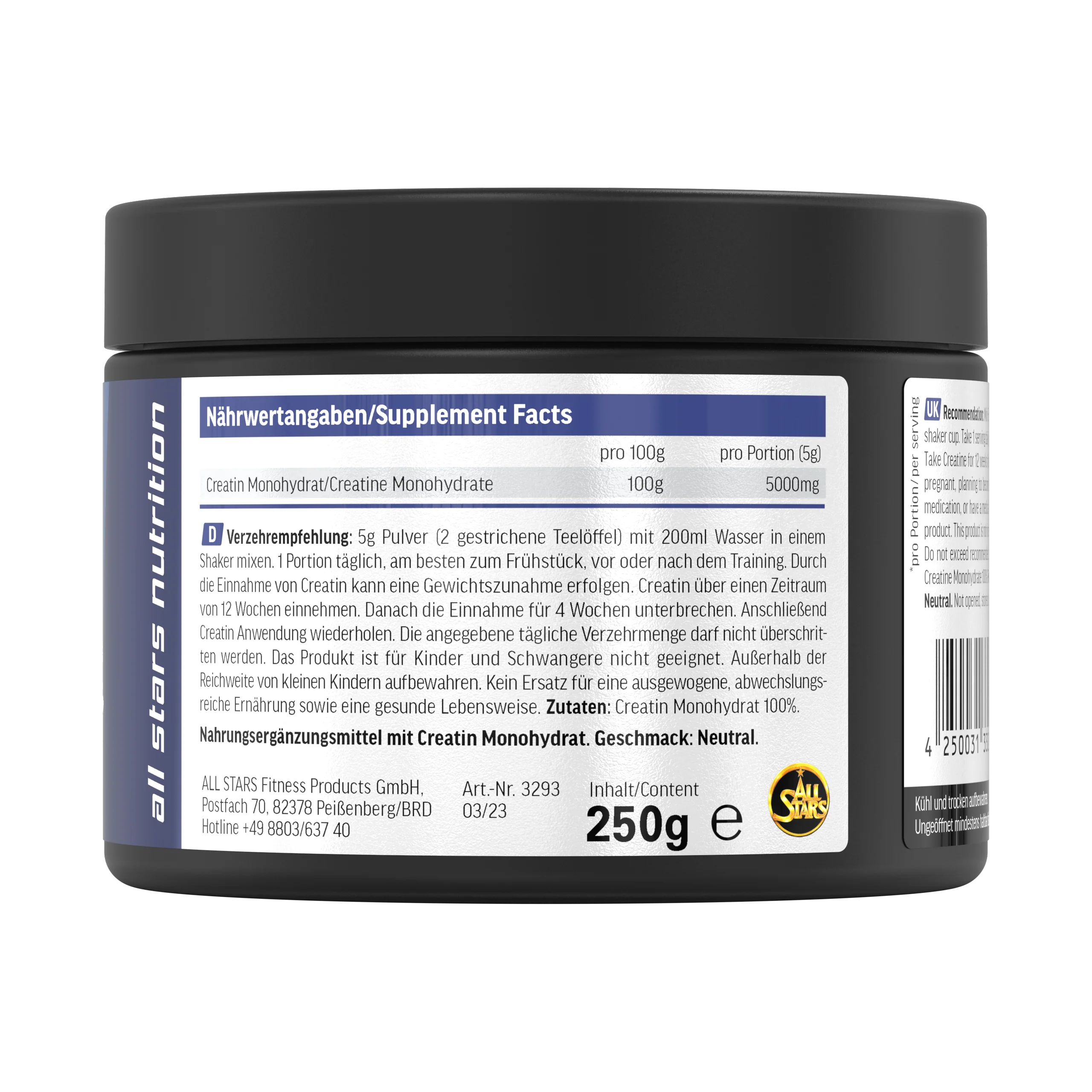 Creatin Monohydrat - 250g Dose - Image 4